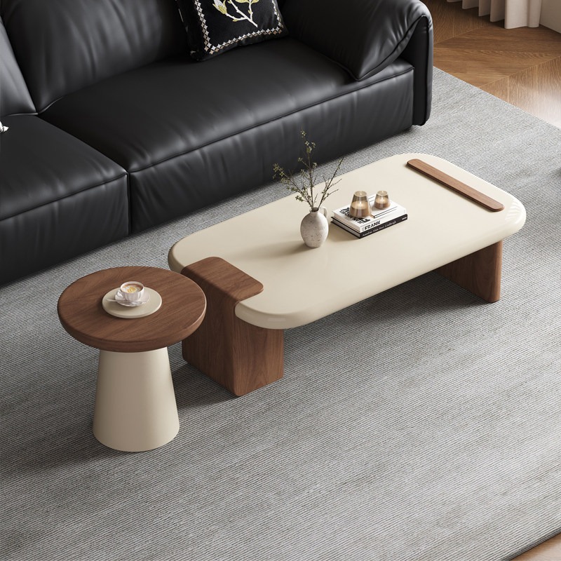 Interior Design Minimalist - Drewniany stolik kawowy z orzecha włoskiego,