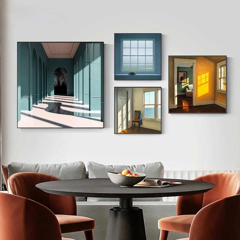 Interior Design Drawing - Nordyckie Okno Krajobraz Zewnętrzny Obraz na