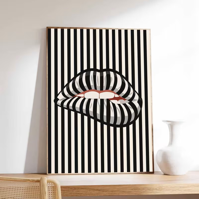 Interior Design Drawing - Prosty i abstrakcyjny plakat na płótnie
