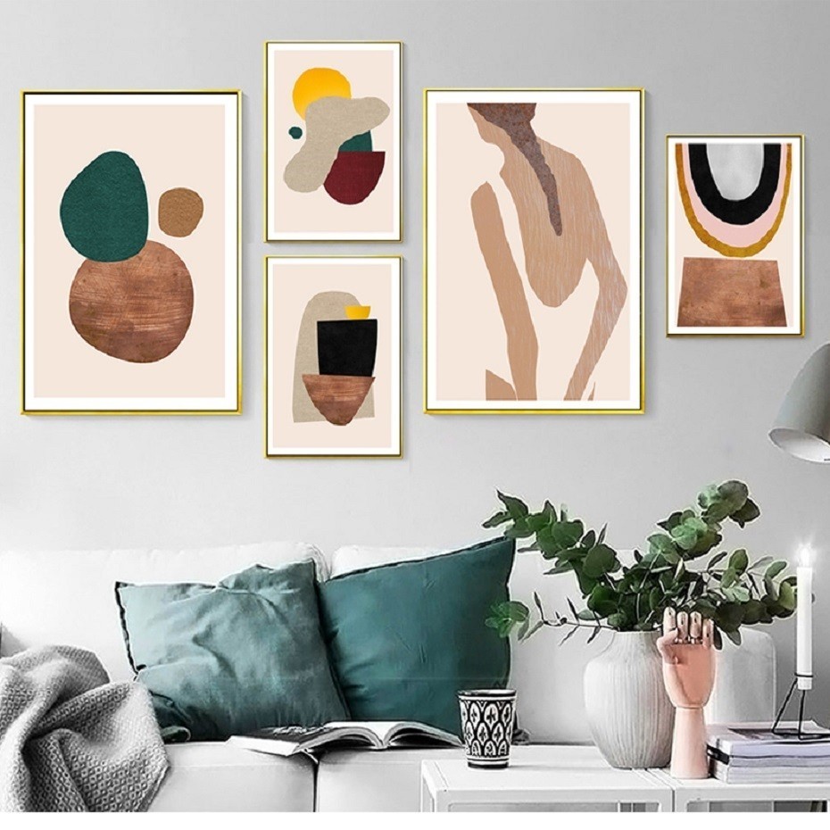 Interior Design York - Abstrakcyjne skandynawskie plakaty drukuje geometryczne obrazy